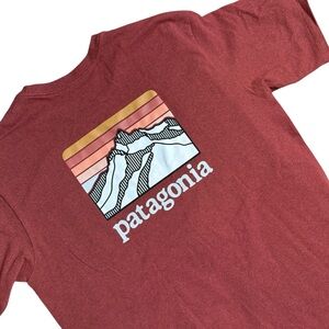 Patagonia Men’s Regular fit T-Shirt‎ with Pocket Size Small Brick Red Melange